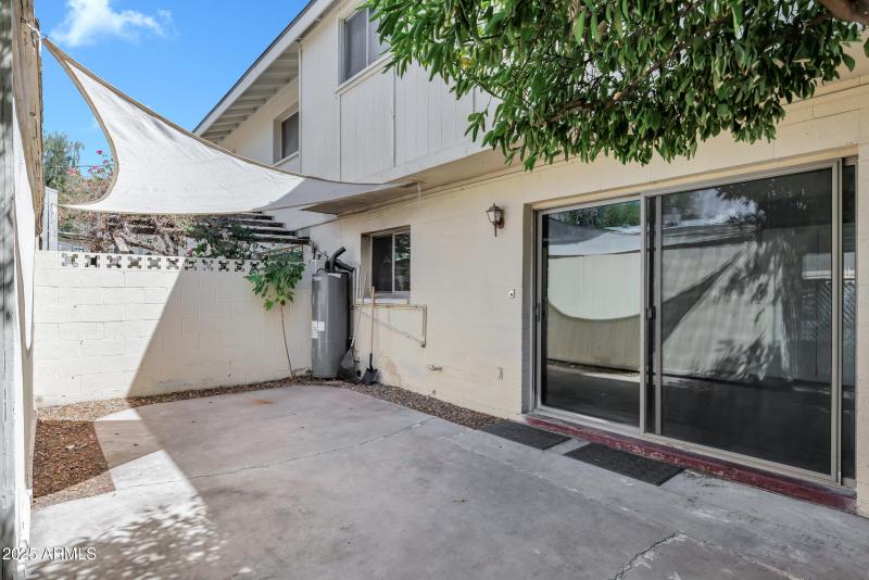 Large fenced-in patio