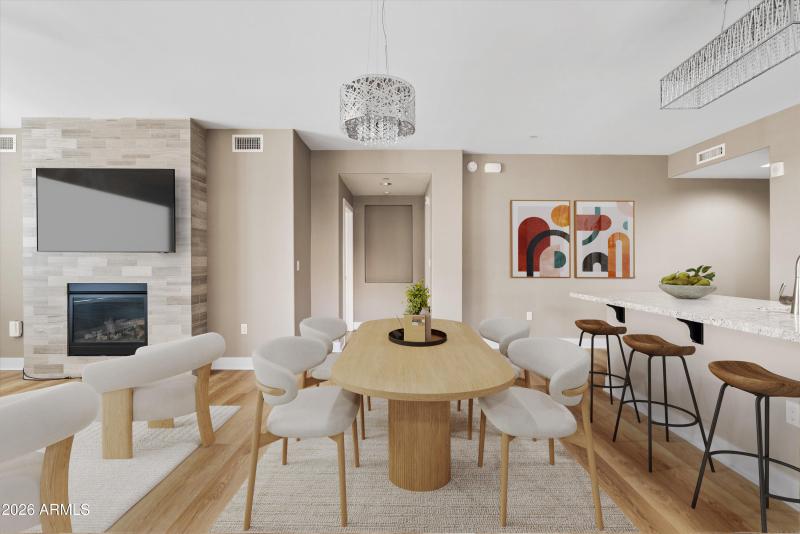 open floor plan virtually staged