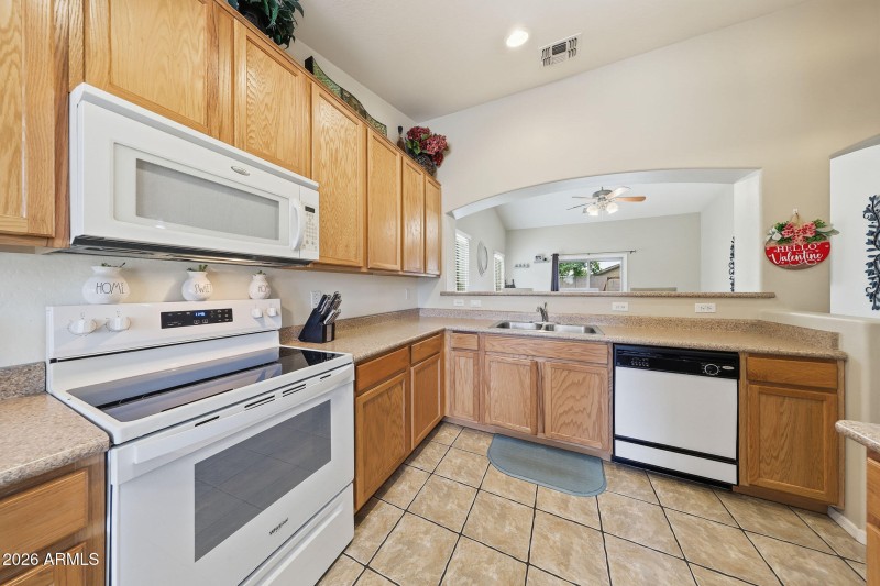 Kitchen with new stove