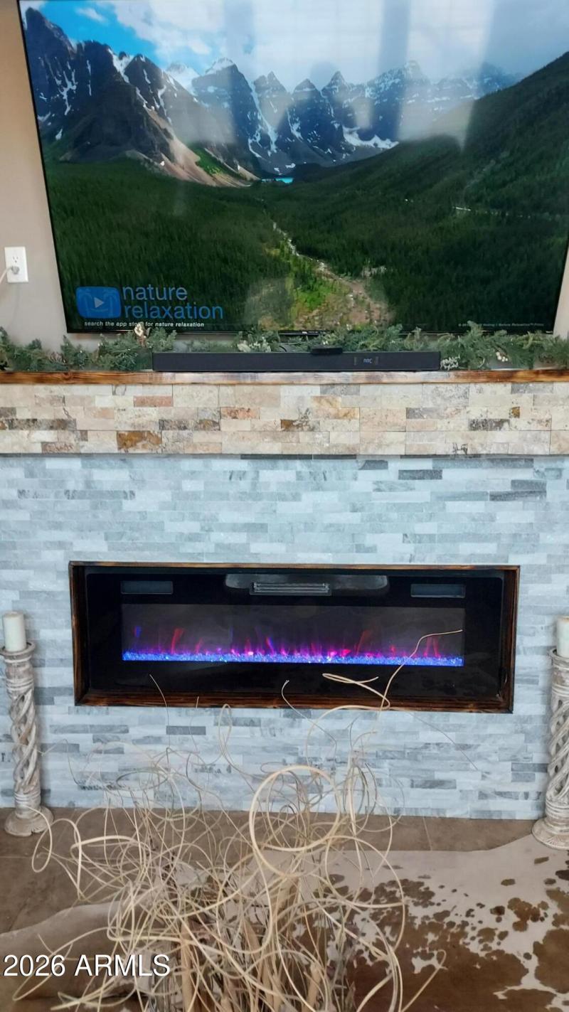 Fireplace feature wall 75" TV