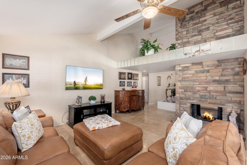 Family Room Fireplace View