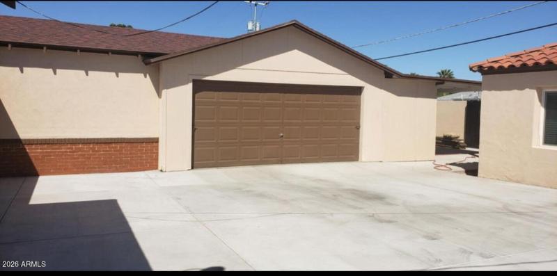 Two car garage in the back