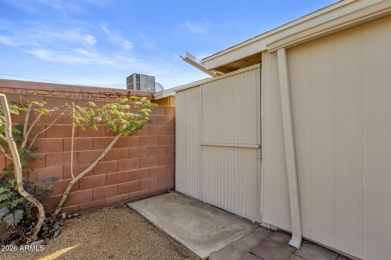 Storage shed on East side of property