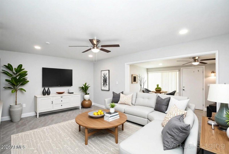 Virtually Staged Living Room