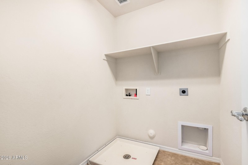 Upstairs Laundry Room with Shelf