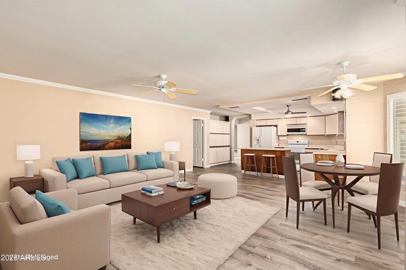 Virtually Staged Family Room