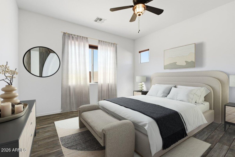 Primary Bedroom Staged