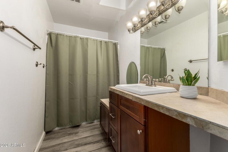 Hall bath upstairs with bonus sink