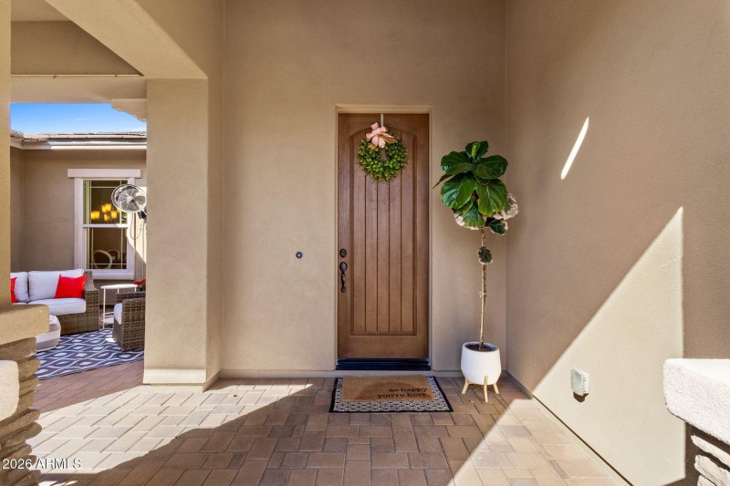 Gated & covered front porch
