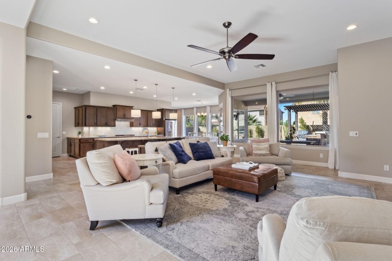 Spacious, open family room