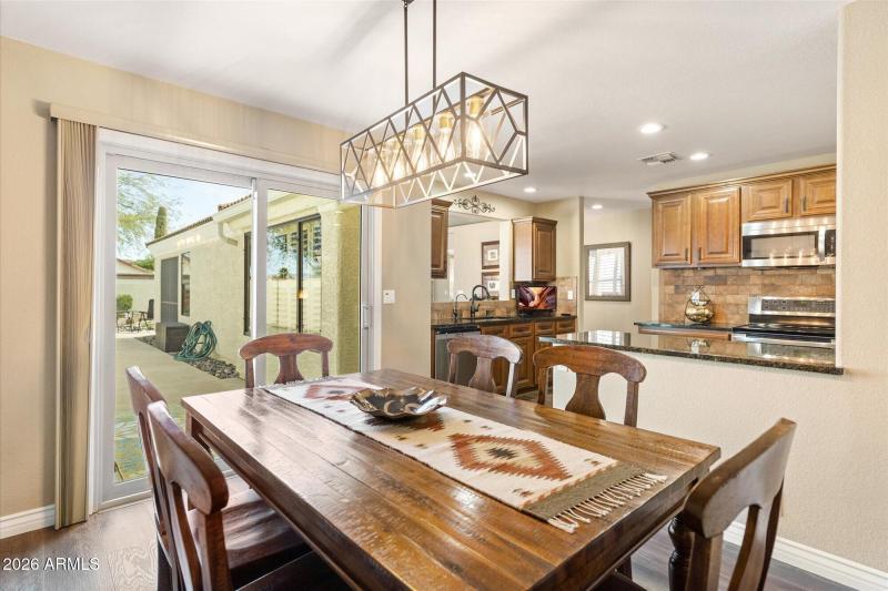 Breakfast nook open to Patio