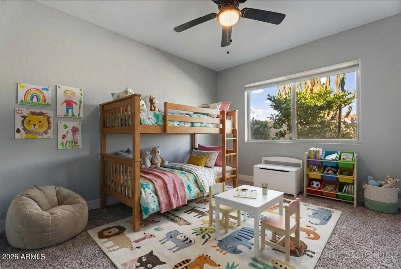Kids bedroom staged