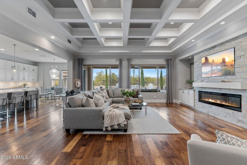 Elegant Triple Coffered Ceilings