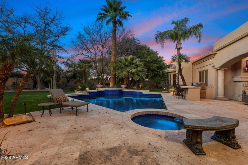 Twilight Backyard and Pool