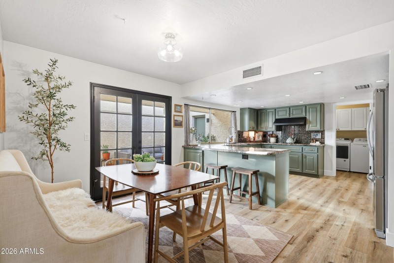Breakfast overlooking kitchen