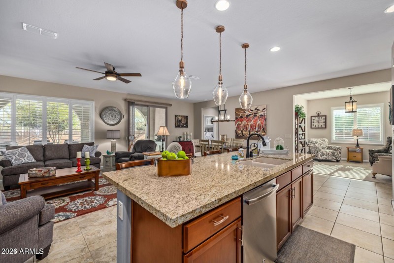 Kitchen looking to LR.DR