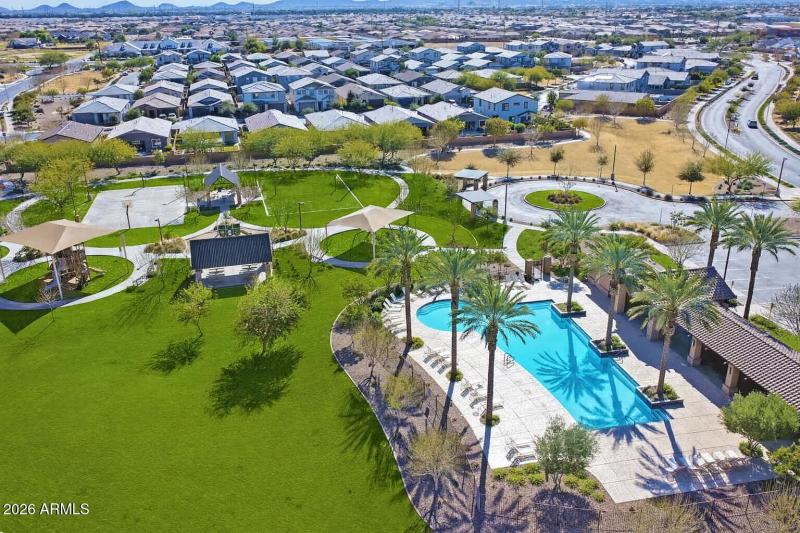 Drone Community Pool w play area