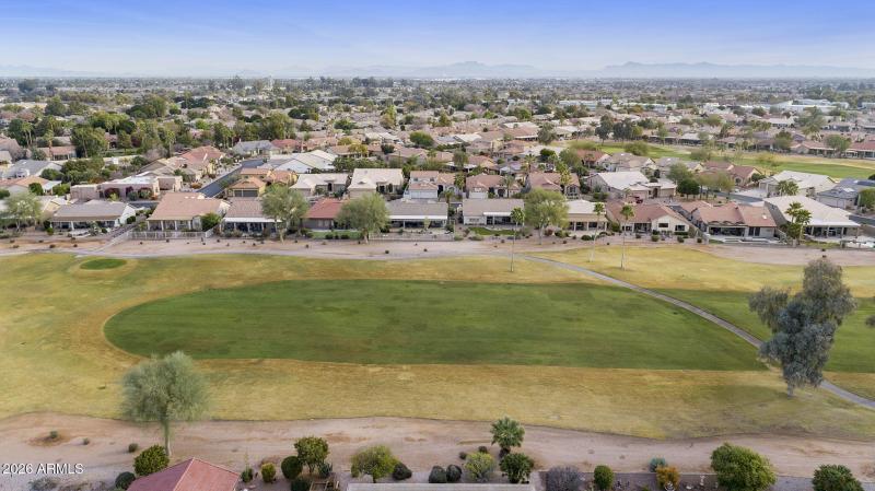 Aerial golf course view