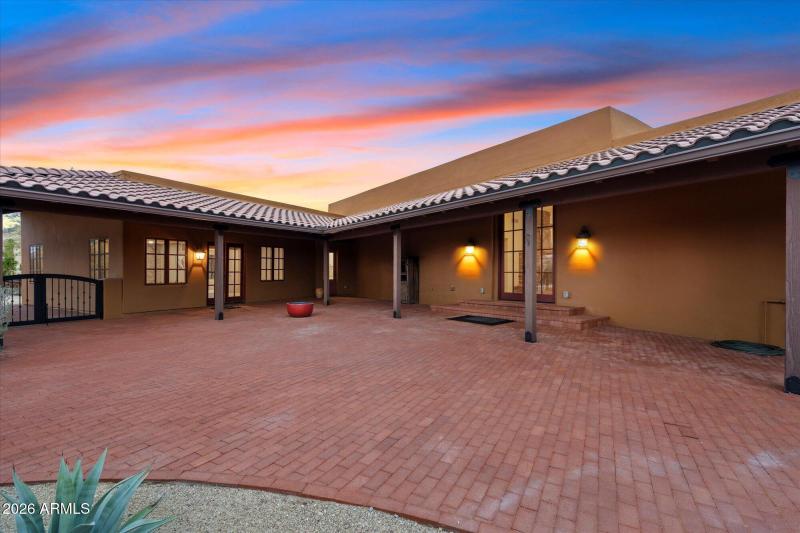 Brick Courtyard With Sunset Views