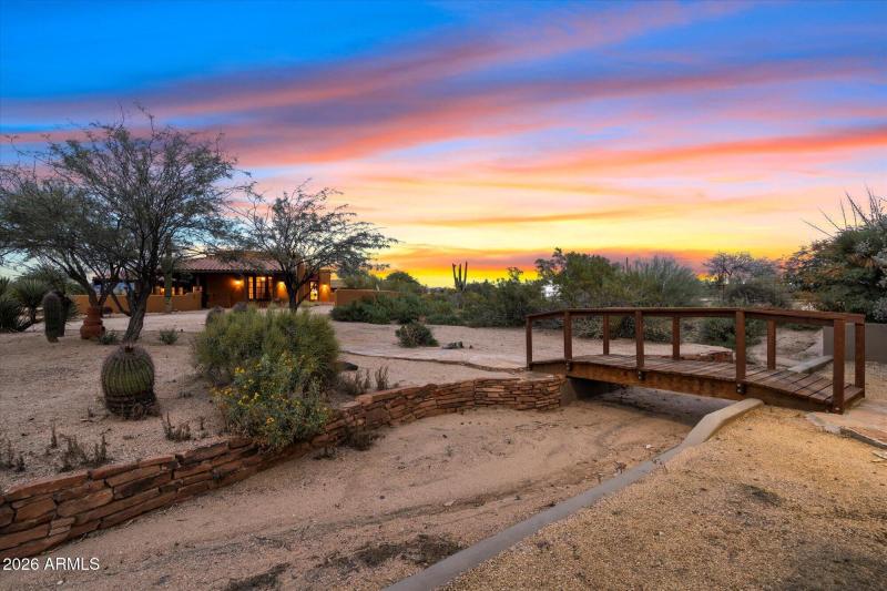 Desert Landscape w Rustic Bridge