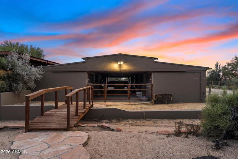 Barn Entrance With Wooden Bridge