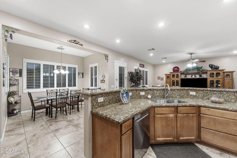 Kitchen, Dining and Family room