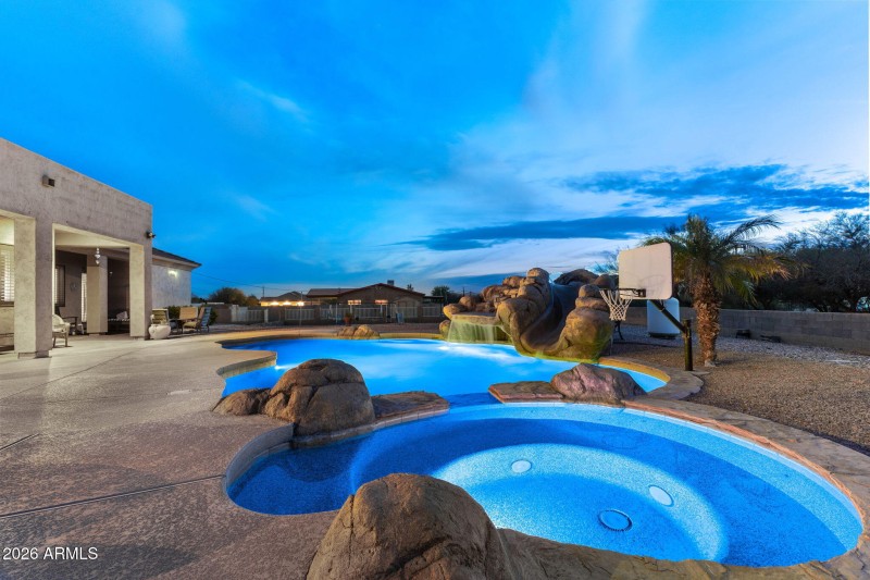 Pool, Spa, Waterfall and SLIDE