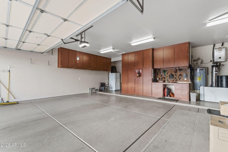 3 Car Garage with cabinets