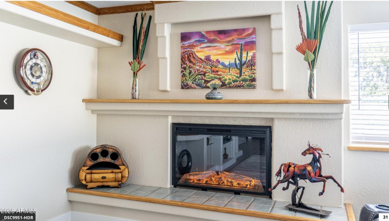 Living room fireplace