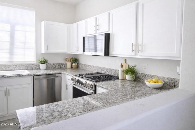 Bright and modern kitchen scene