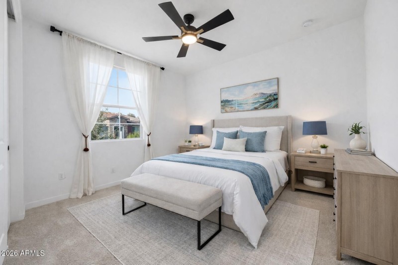 Bedroom 3 shown with virtual staging