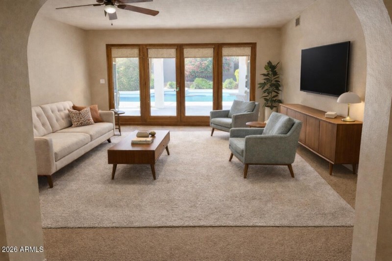 Virtually Staged Living room
