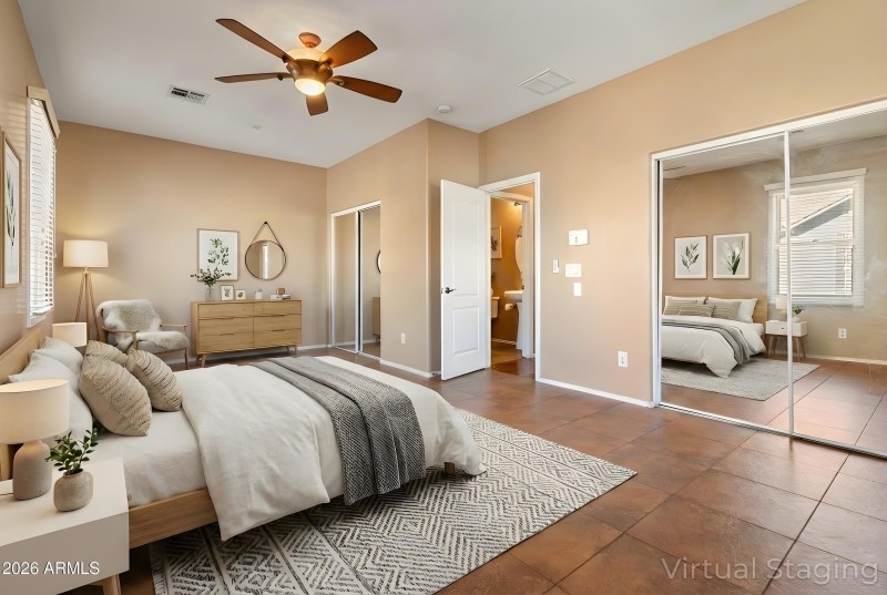 Virtually Staged Primary Bedroom