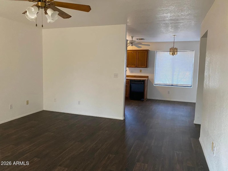 Living room and dining area