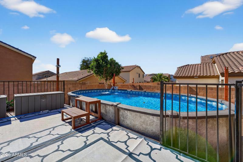 Above ground pool and patio