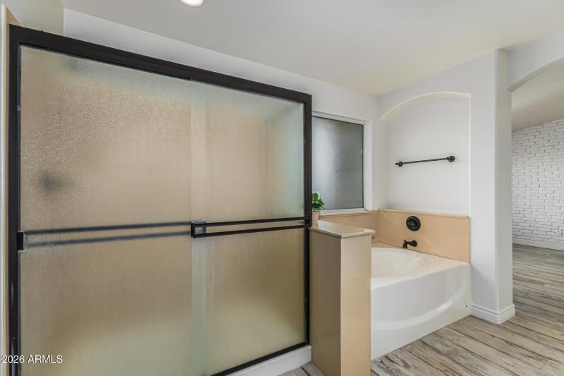 Primary shower and bath