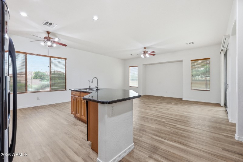 Kitchen open to Family Room