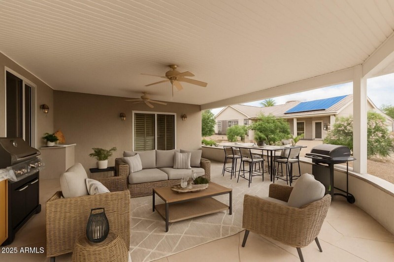 Covered Patio Virtually Staged