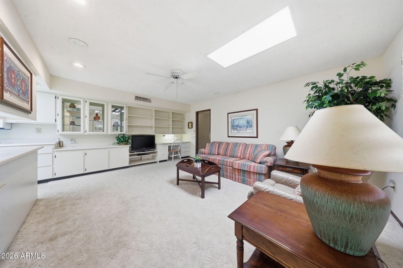 Family Room with Built-In Cabinets