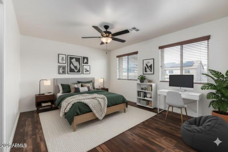 Virtually staged bedroom 4