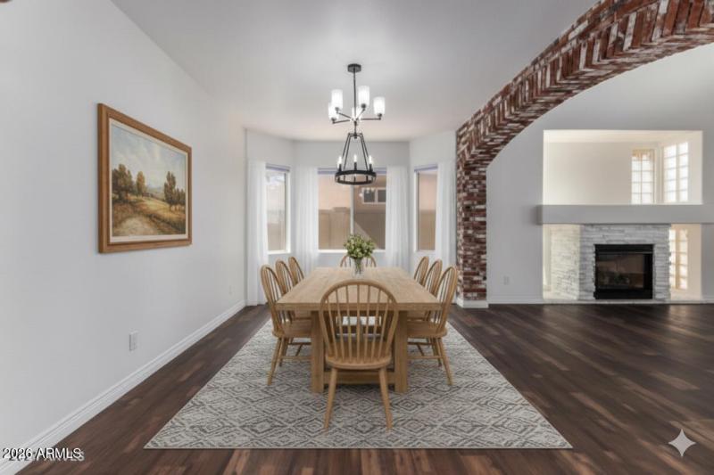 Dining room viturally staged