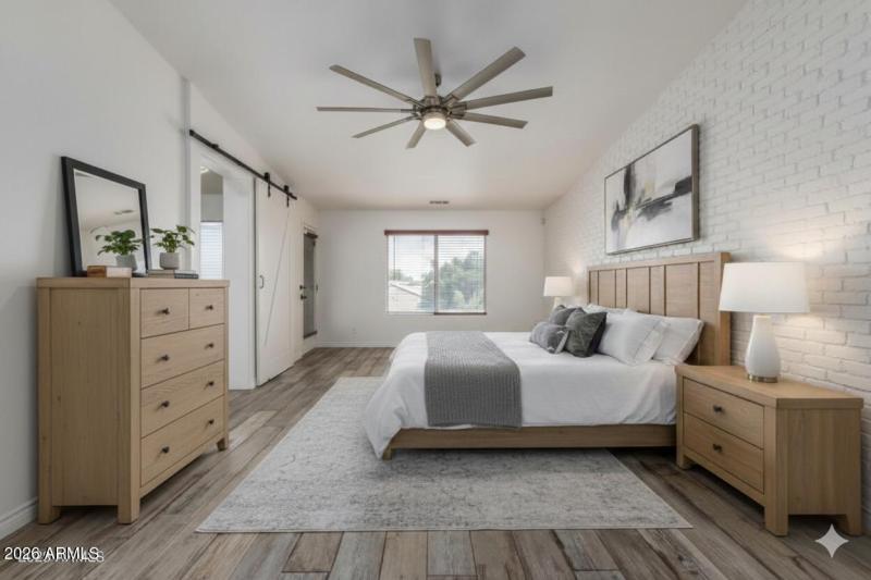 Primary suite virtually staged