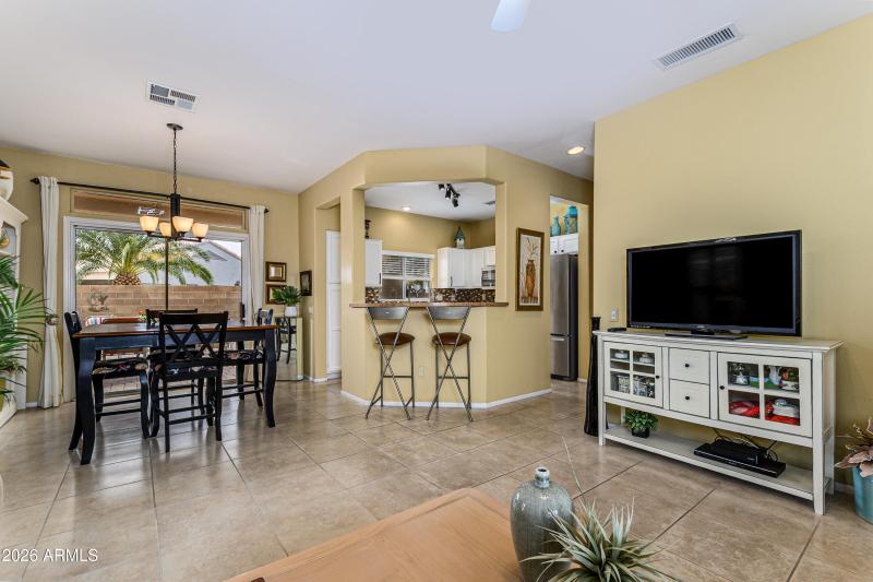 Great Room Looking to Dining Area