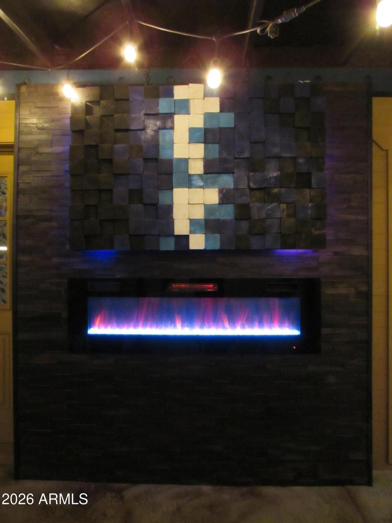 Evening Outdoor Fireplace