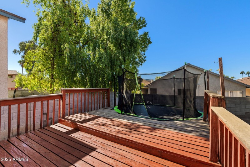 Large Pation deck and trampoline