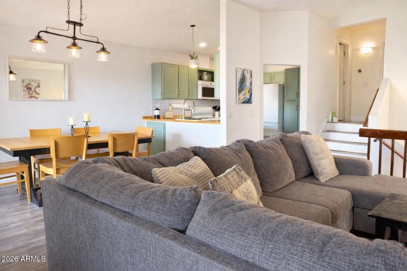 Great room with refreshed kitchen