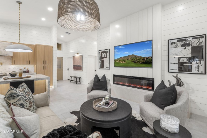 Fireplace-centered great room