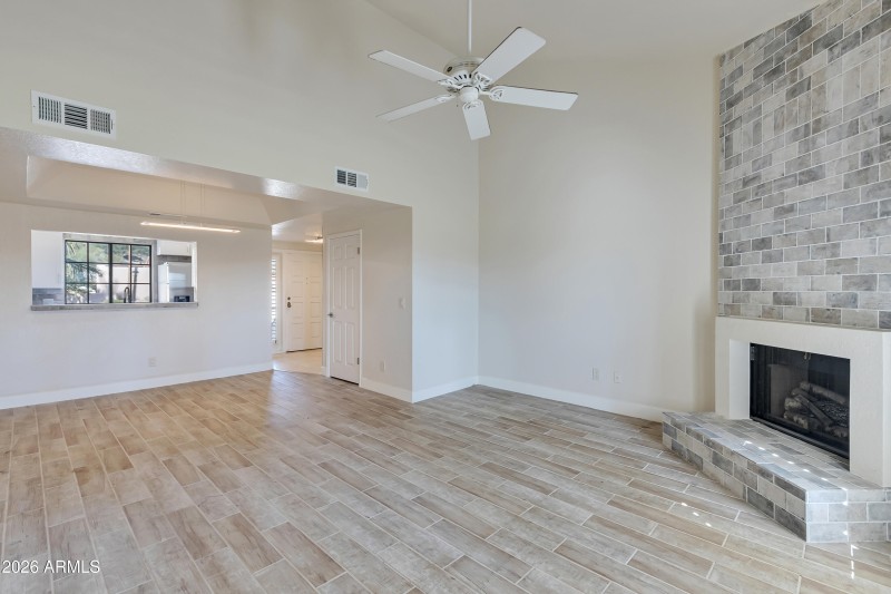 Living Room and dining towards entry