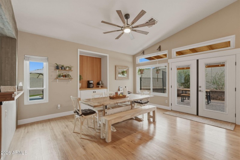 Coffee bar with custom finishes