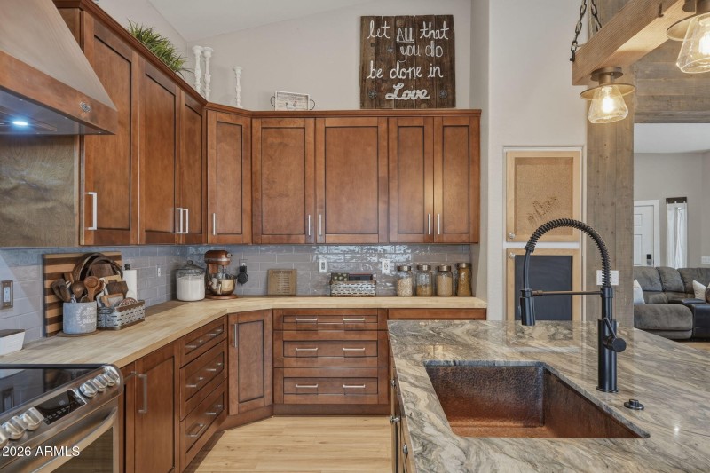 Hammered copper sink